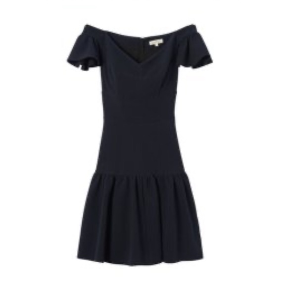✨ Rebecca Taylor Off Shoulder Navy Ruffle Dress - Picture 4 of 10